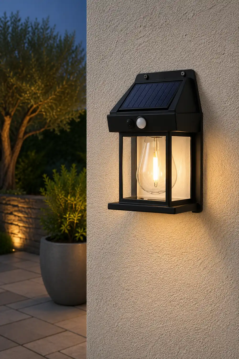 Waterproof Tungsten Bulb Intelligent Three Modes Modern Solar Wall Lights - Lumpaz