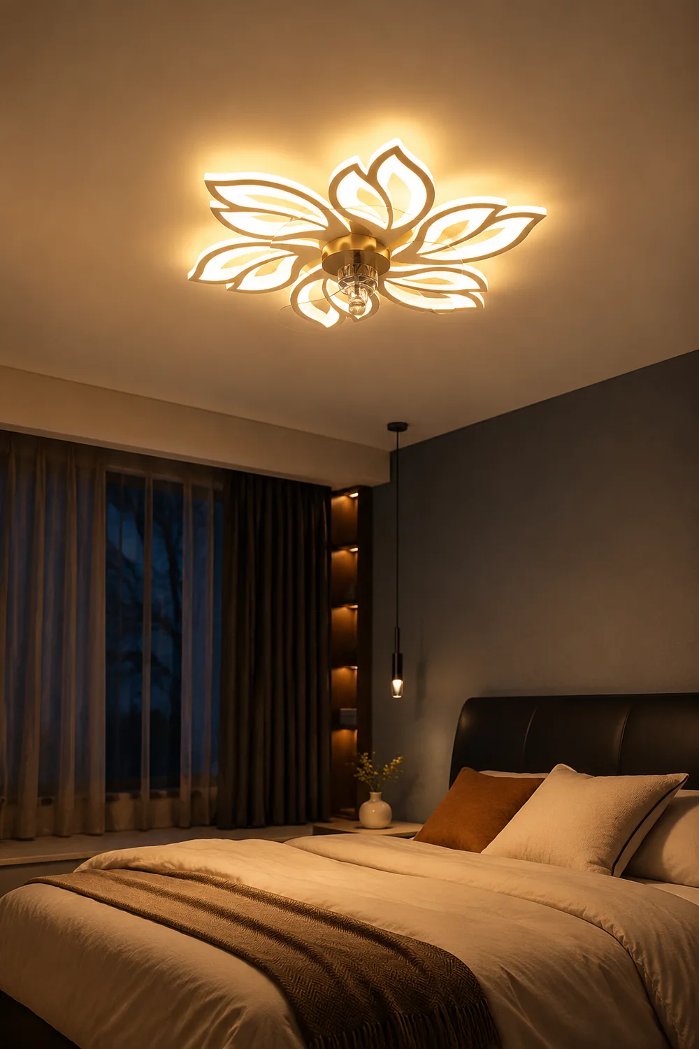 Hana Ceiling Fan with Light, 3 Color, L 26"/27"/31" - Lumpaz