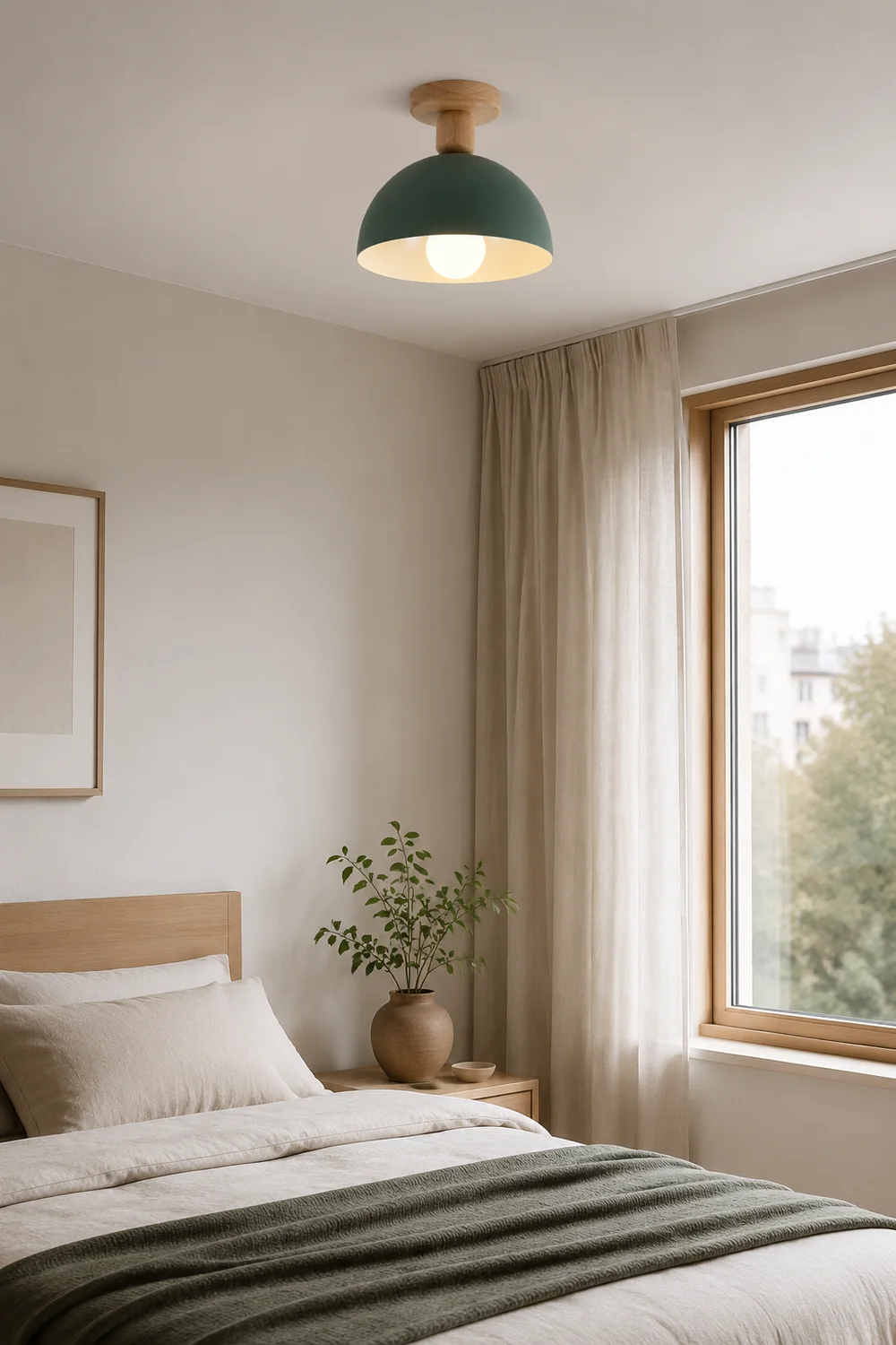 Ozawa Modern LED Ceiling Light Fixtures Wood/Metal Living Room - Lumpaz