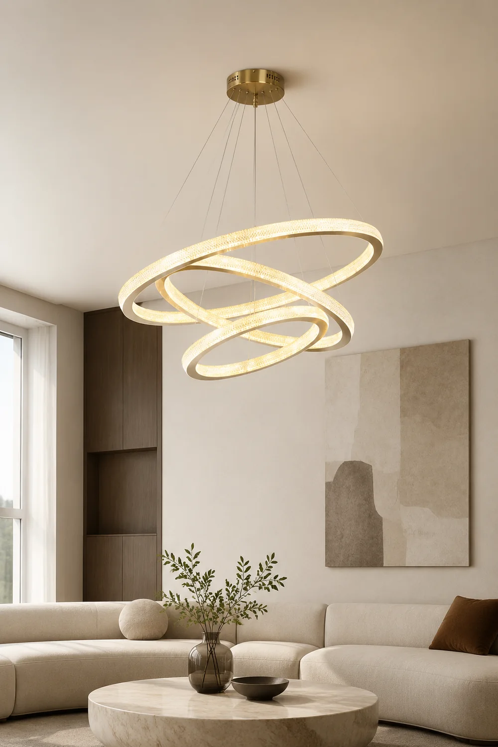 Kirsten Contemporary Gold Luxury Ring Pendant Light - Lumpaz