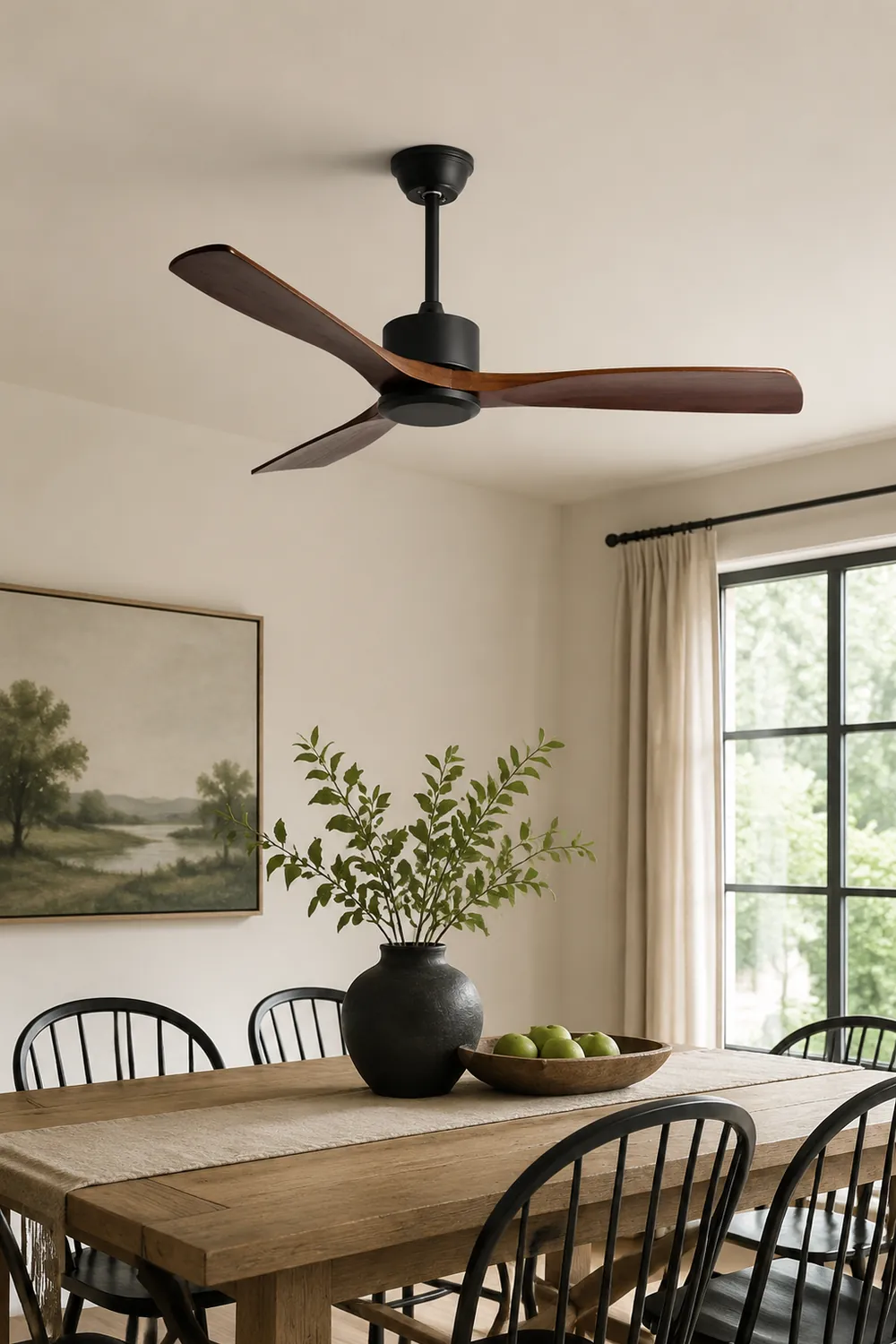Haydn 3-Blade Black & Red Ceiling Fans, DIA 52'' - Lumpaz