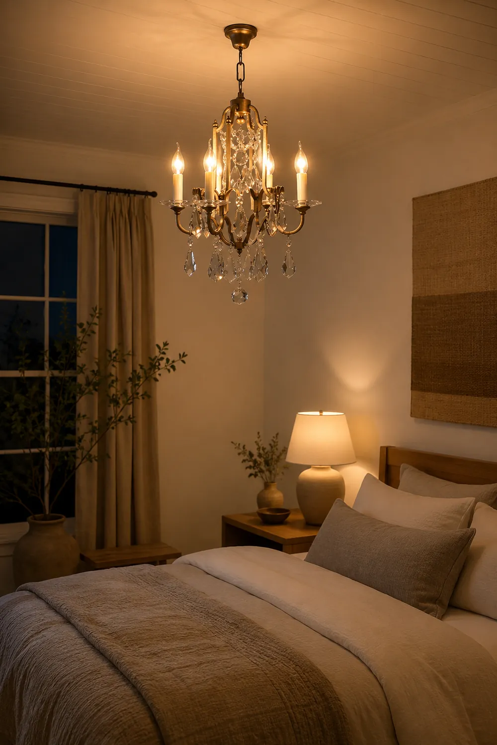 Silva Vintage Luxury Candle Crystal/Metal Chandelier, Gold - Lumpaz