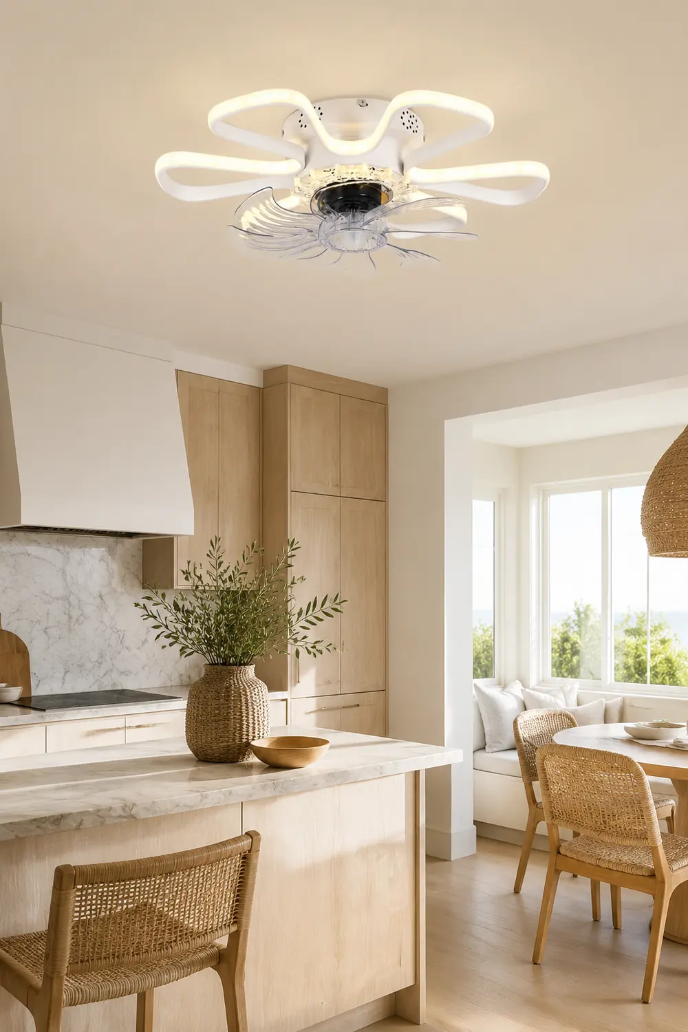 Hana Ceiling Fan with Light, 3 Color, DIA 20" - Lumpaz