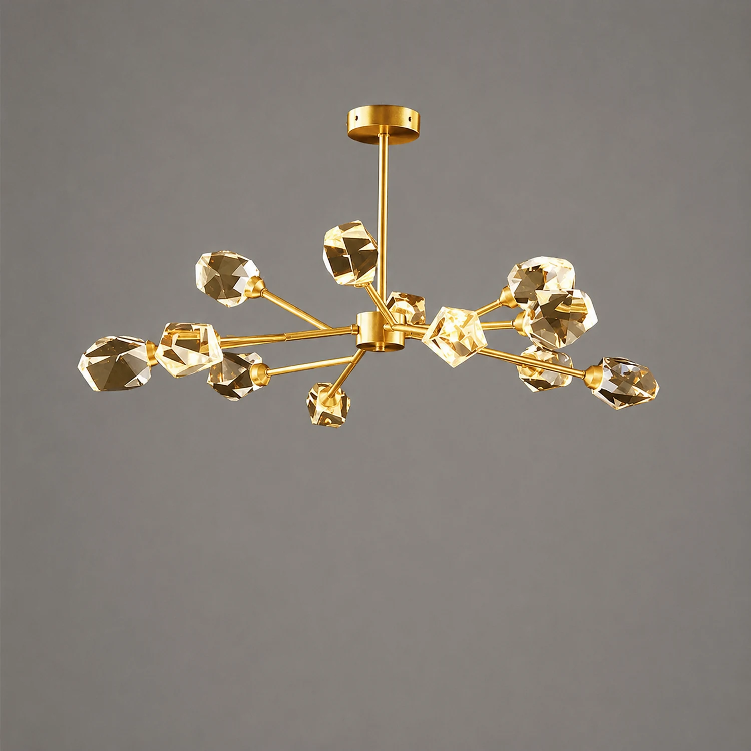 Kristy Luxurious Crystal Chandelier Living Room Golden - Lumpaz