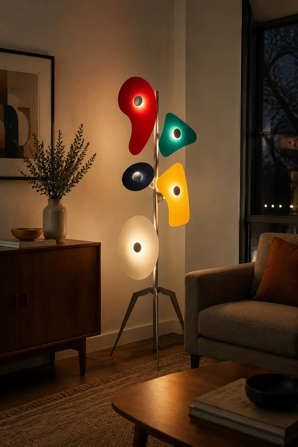 Morandi Floor Lamp Modern, ABS/Metal, Colorful, Living Room - Lumpaz