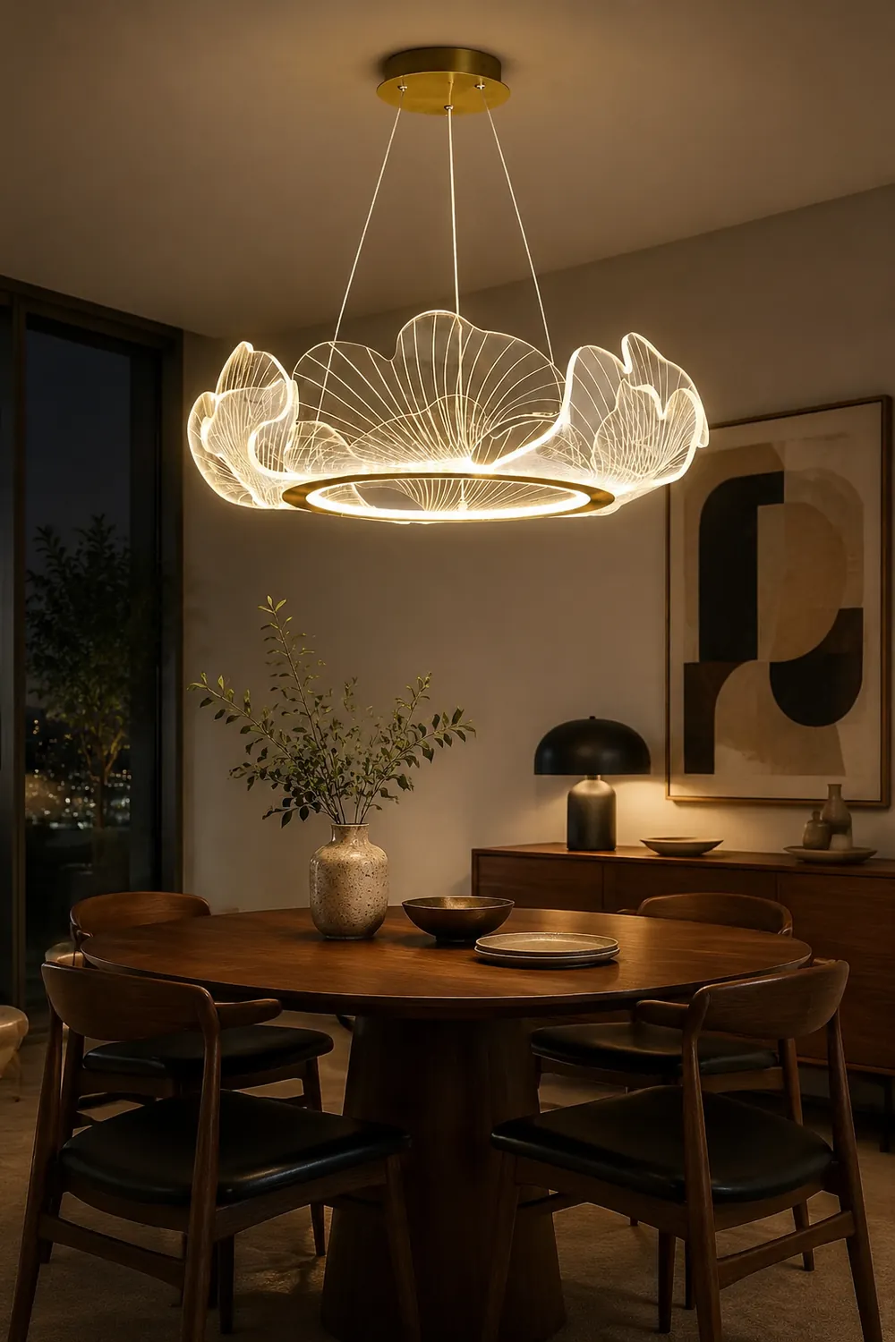 Marilyn Modern Blown Pendant Light, Metal/Acrylic, Living Room/Hall - Lumpaz