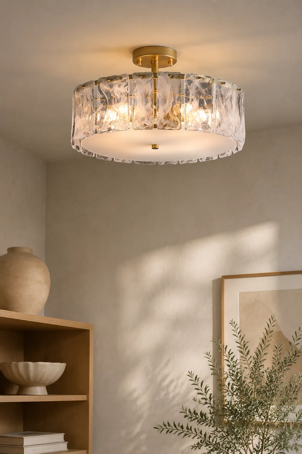 Kirsten Modern Glass Flush Mount Ceiling Light - Lumpaz