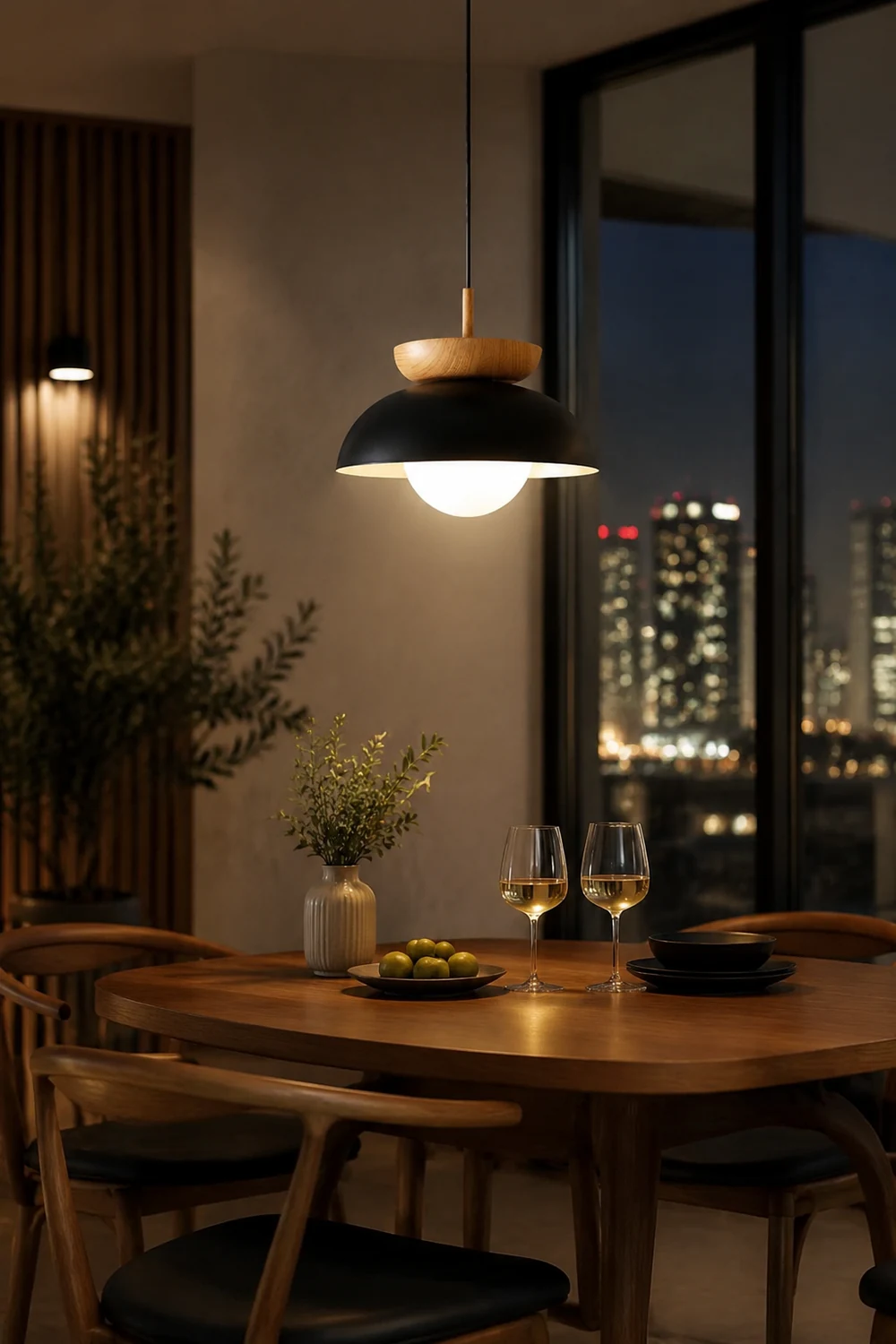 Ozawa Nordic Pendant Lights Wood/Metall Black Kitchen Balcony - Lumpaz