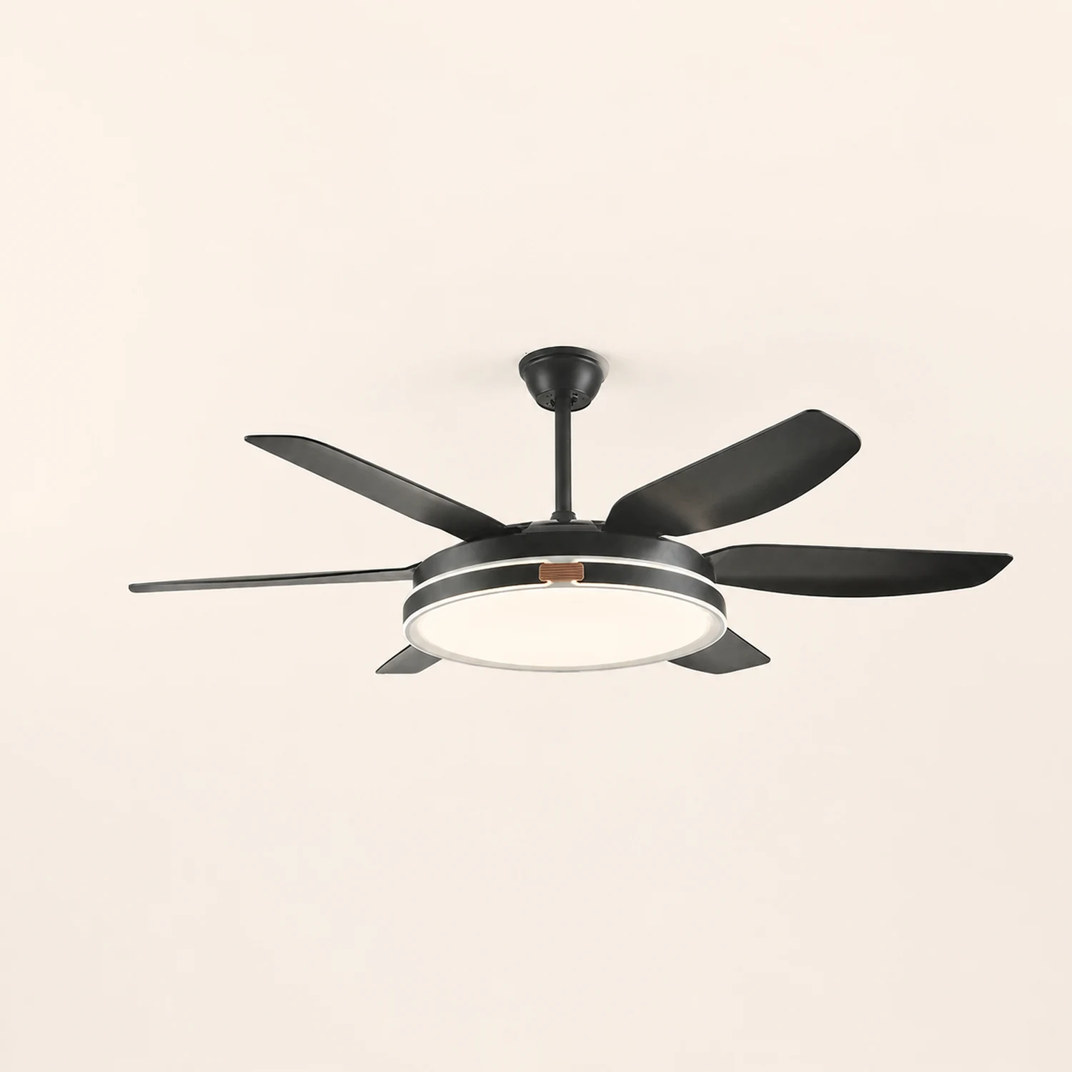 Haydn Modern 6-Blade DC Ceiling Fan with Light, White, 51'' - Lumpaz