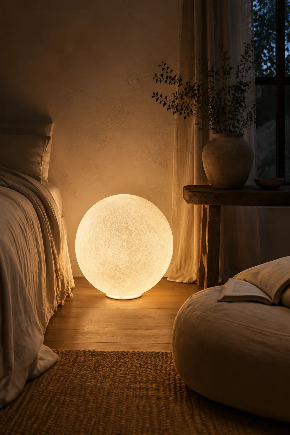 Elif Modern Decorative Dream Floor Lamp Moon Globe Resin Bedroom - Lumpaz