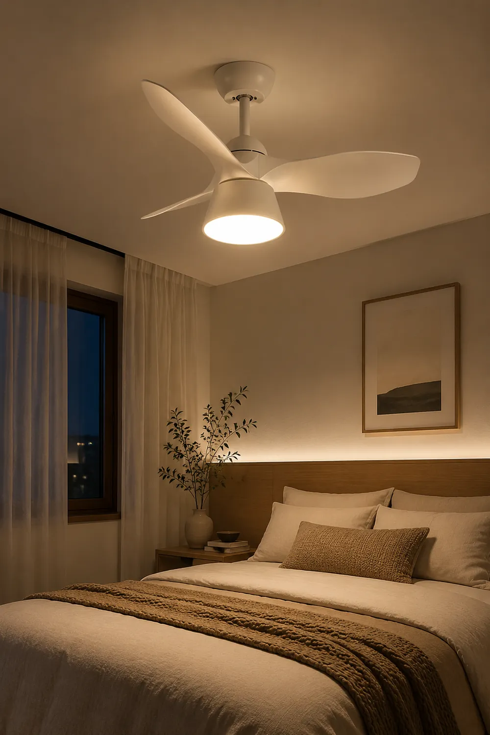 Walters Ceiling Fan with Light, 3 Color, L 33" - Lumpaz
