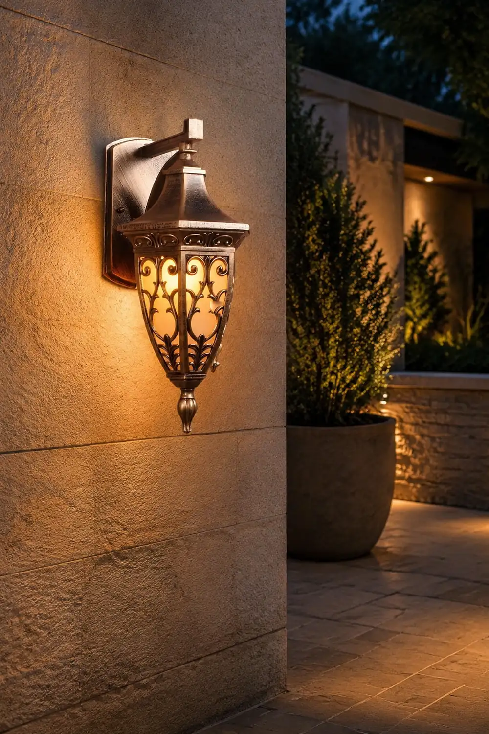 Outdoor Vintage Bronze Wall Light 1-light Wall-Mount Lantern - Lumpaz