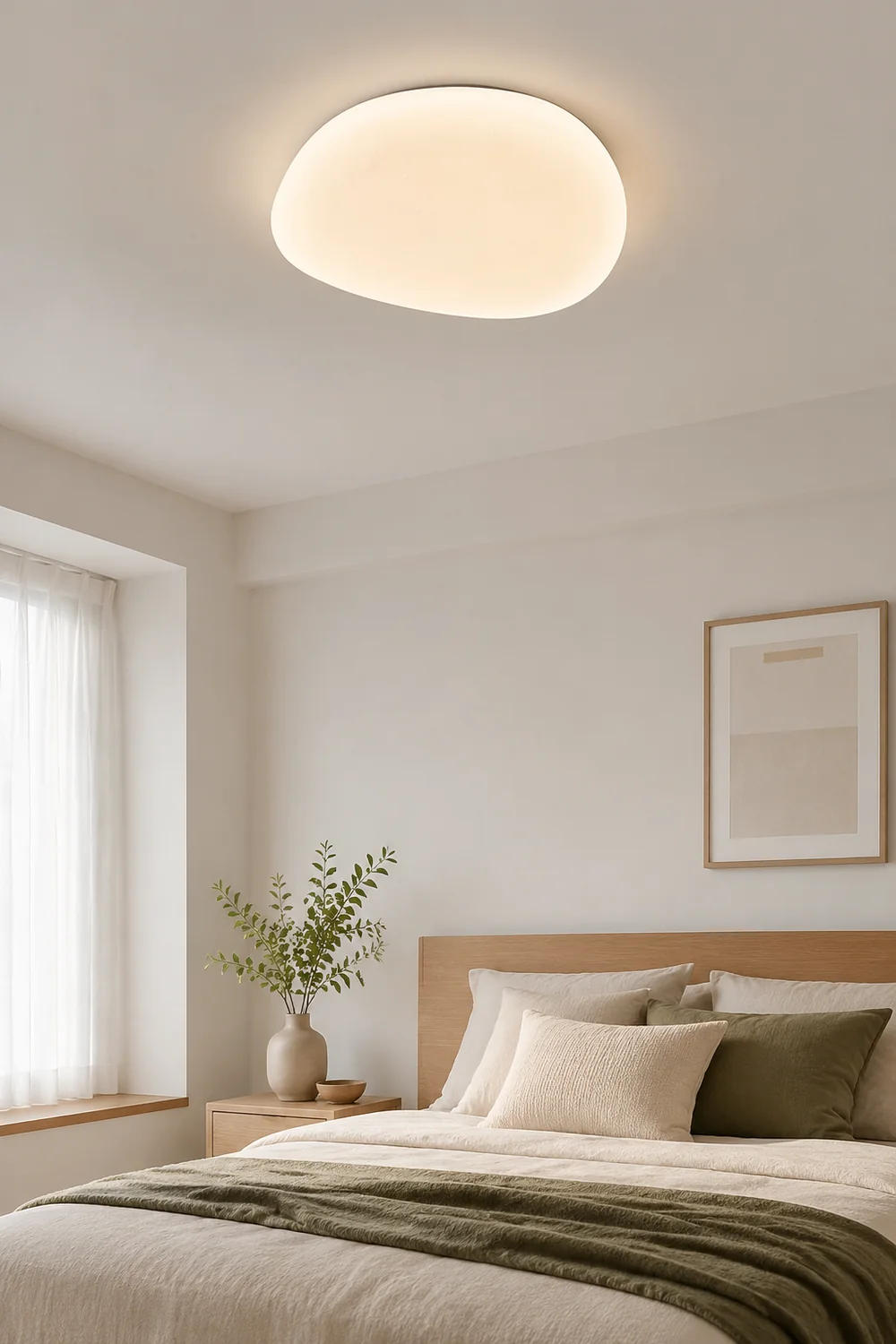 Quinn Modern Pebbles Shape Flush Mount Ceiling Light White Bedroom - Lumpaz