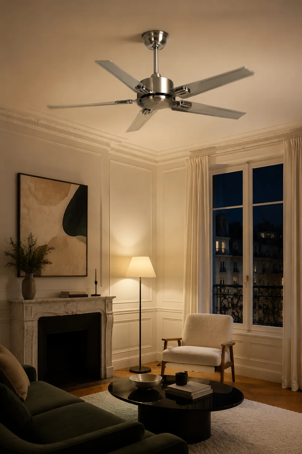 Alessio 5-Blade Industrial Metal DC Ceiling Fan, Summer, 52'' - Lumpaz