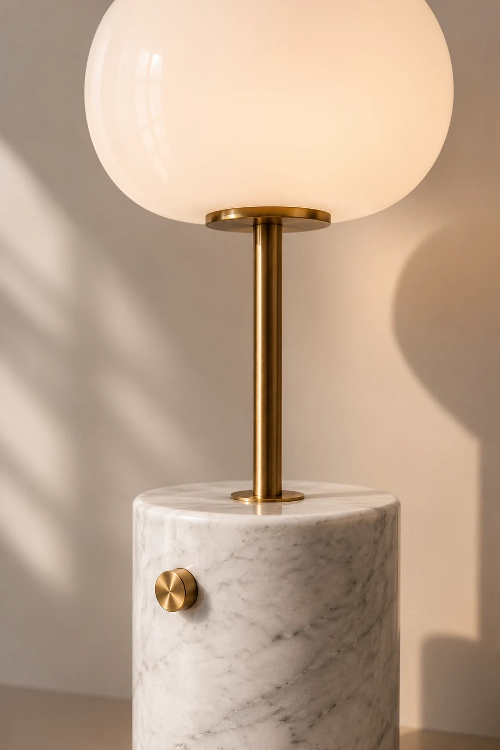 Valentina Modern Globe Metal Marble Floor Lamp, Black/Brass - Lumpaz