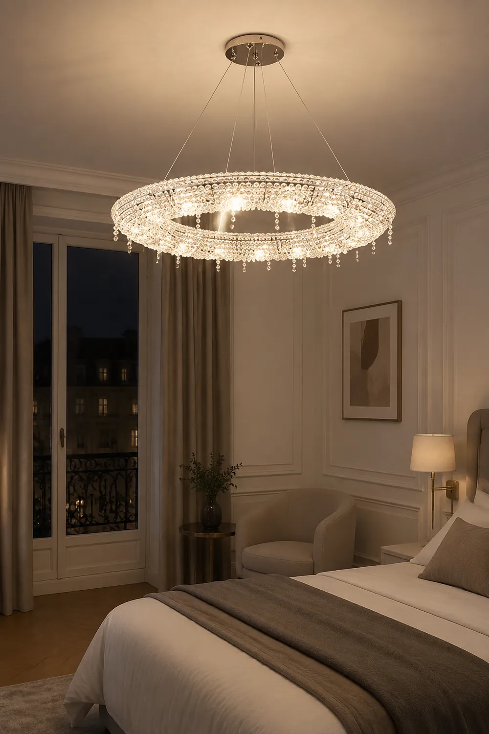 Kristy Luxury Round Crystal Pendant Light for Living Room/Dining Room - Lumpaz