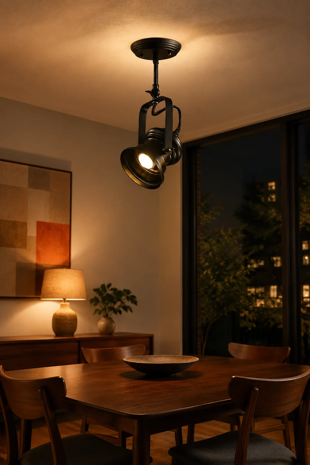 Alessio Industrial Style Rotatable Semi-Flush Mount Ceiling Light - Lumpaz