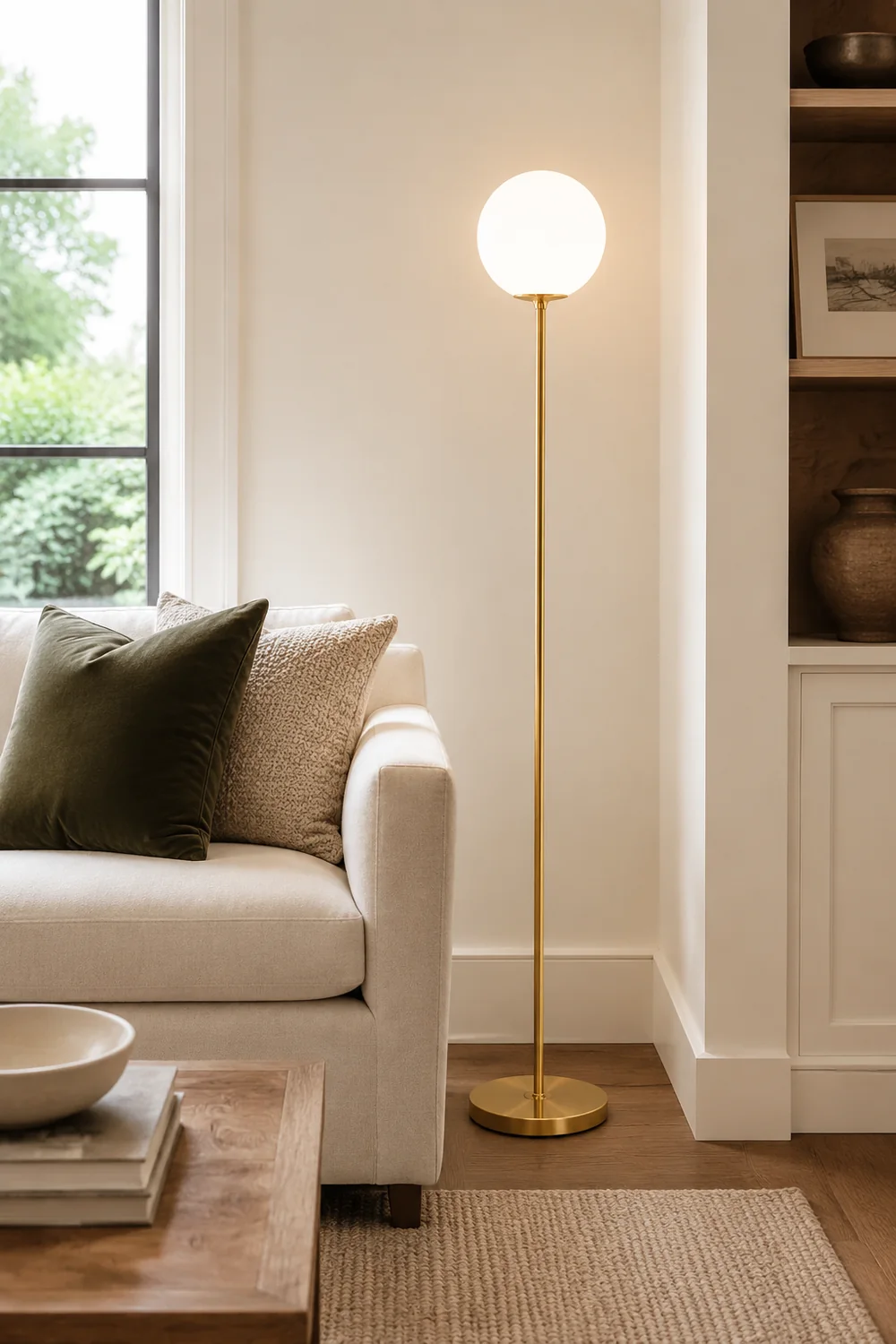 Valentina Simple Single Glass Bubble Floor Lamp - Lumpaz