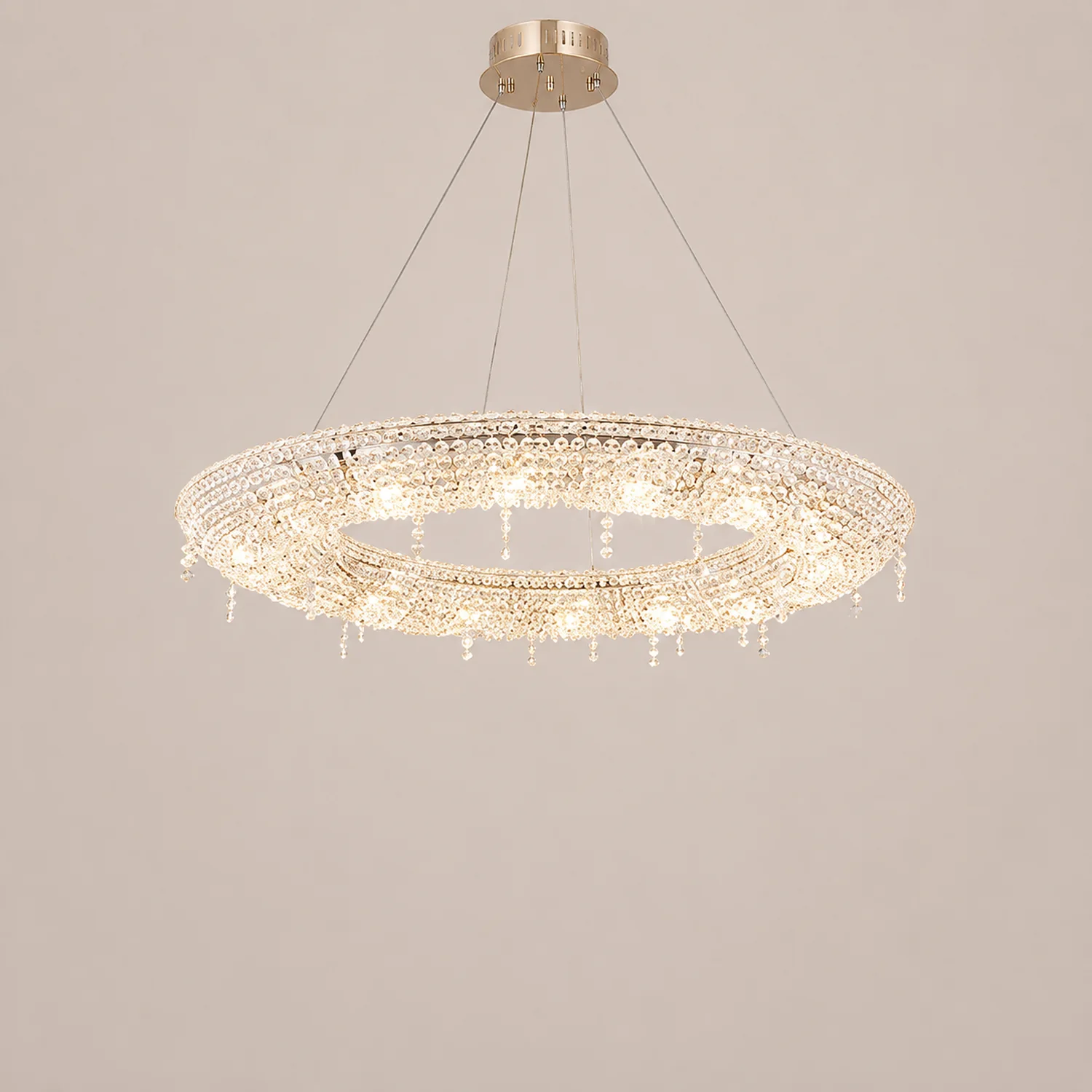 Kristy Luxury Round Crystal Pendant Light for Living Room/Dining Room - Lumpaz