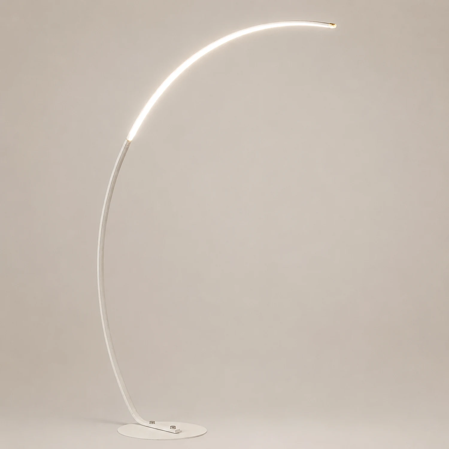 Edge Modern Arc LED Floor Lamp, Black/White, Metal/Silicon - Lumpaz