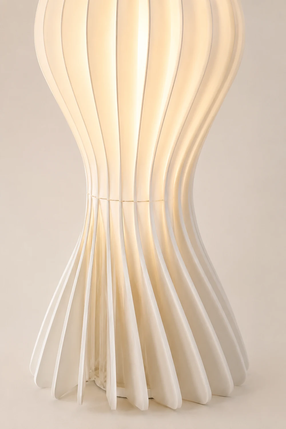 Salgado Artistic Pleated Acrylic Floor Lamp White - Lumpaz