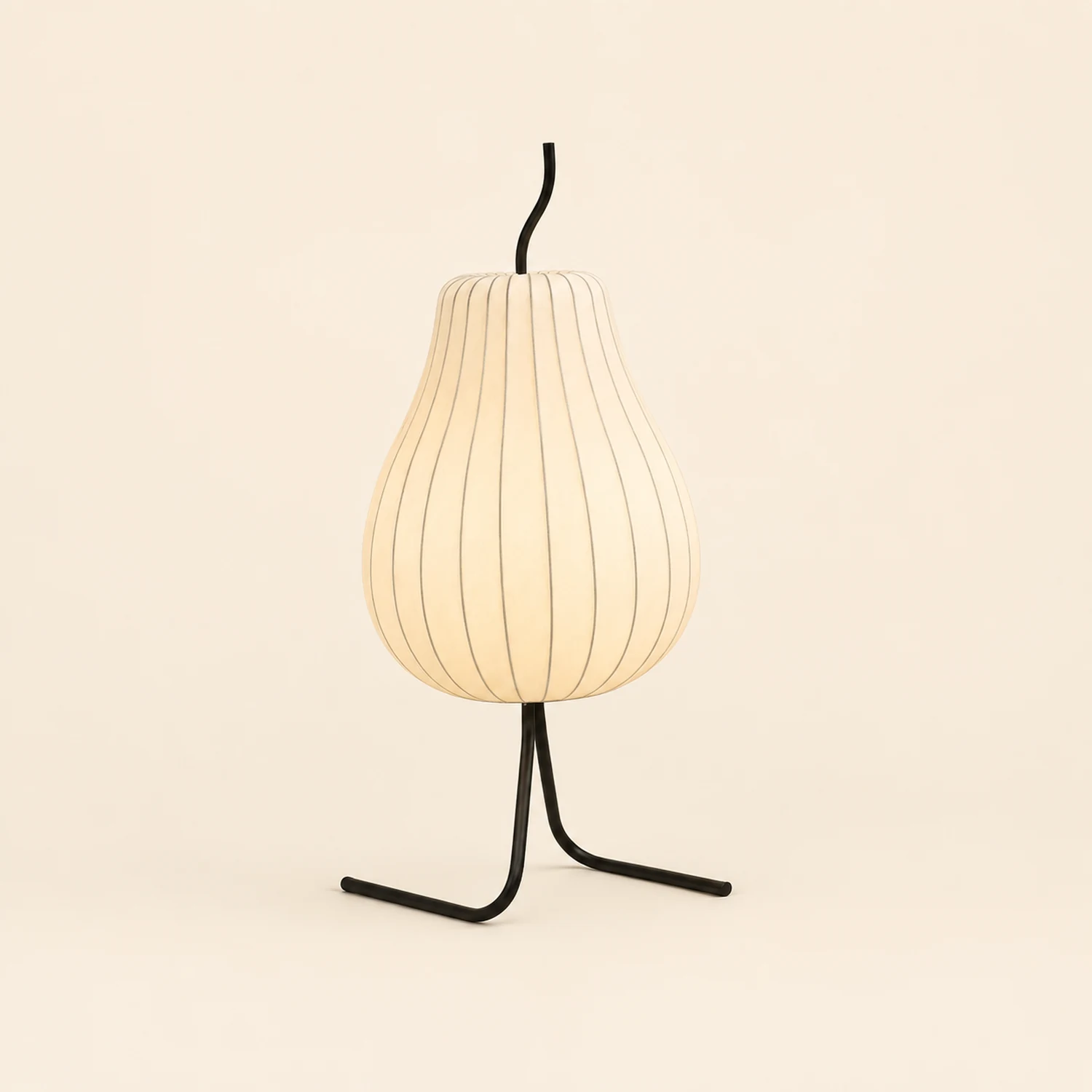 Renée Floor Lamp Pear Shaped Unique Art Deco, Fabric/Metal, Living Room - Lumpaz