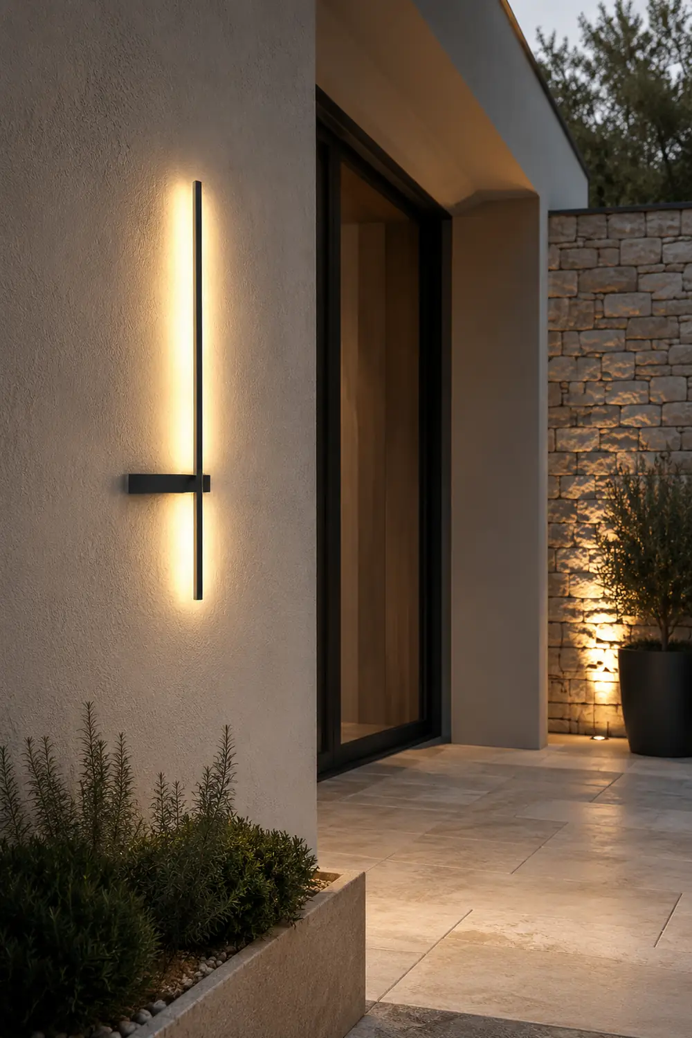 Line Strips Waterproof Led Black Modern Outdoor Wall Lights - Lumpaz