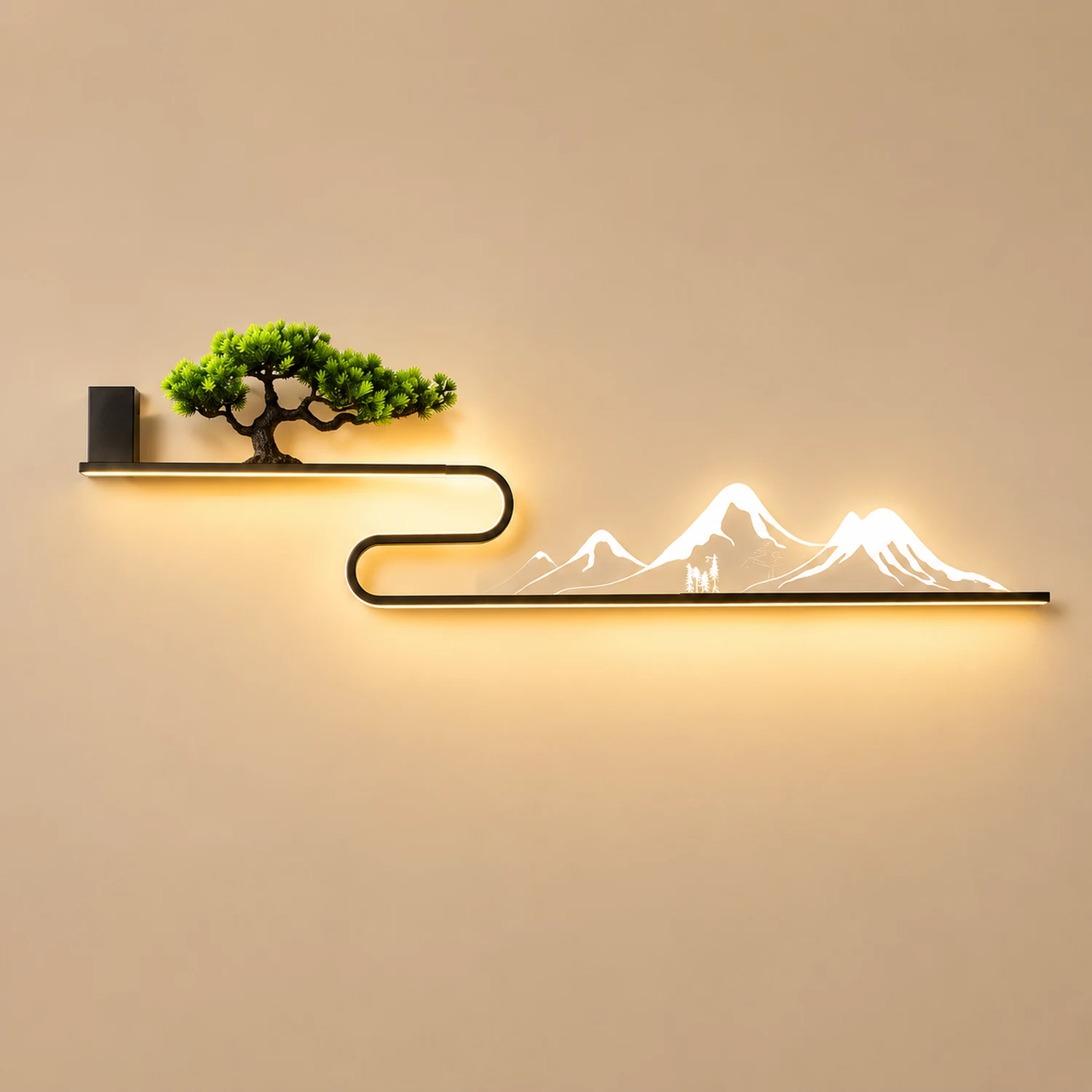 Mountain Scenery Waterproof LED Modern Outdoor Wall Lights with External Battery - Lumpaz