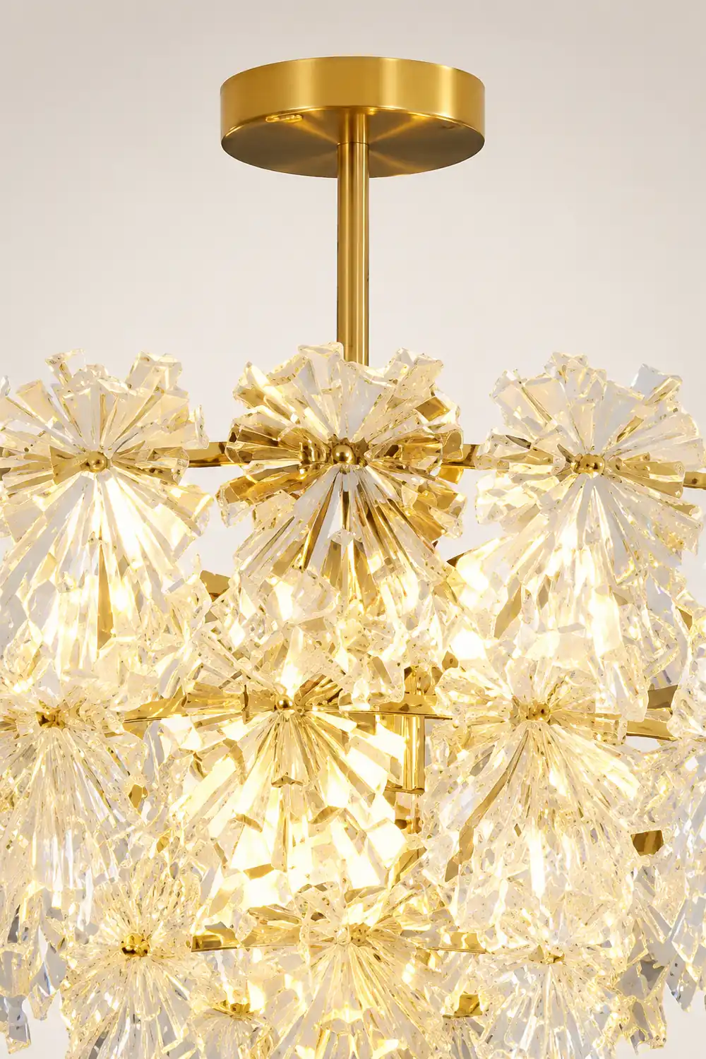 Marilyn Elegant Gold Pendant Light 3 Rings, Metal/Glass - Lumpaz