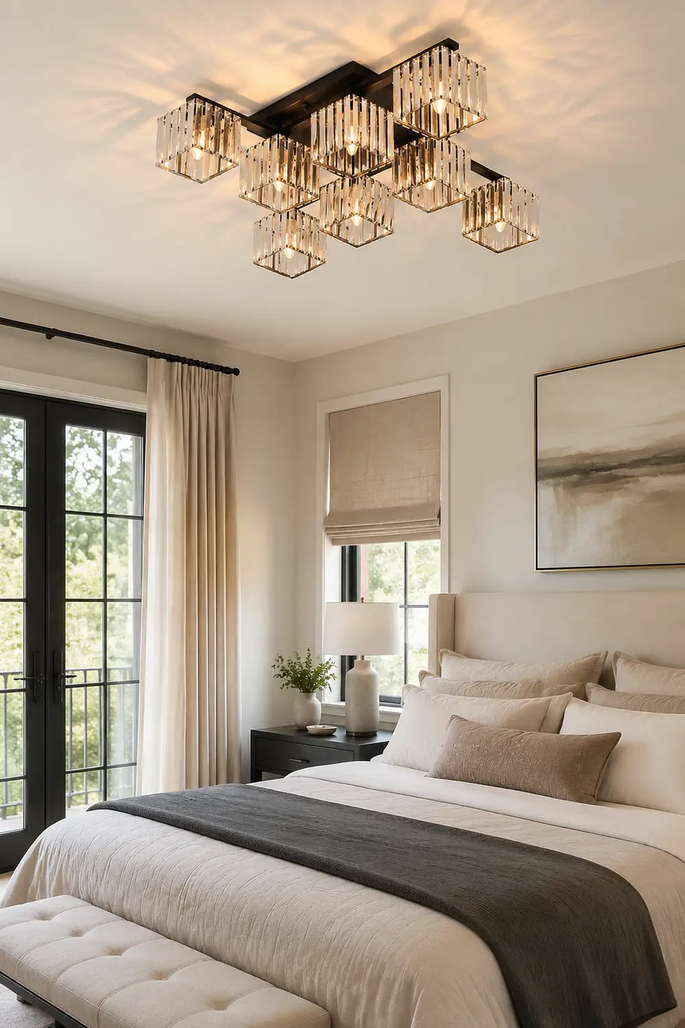 Kristy Modern Flush Mount Ceiling Light, Black/Gold - Lumpaz