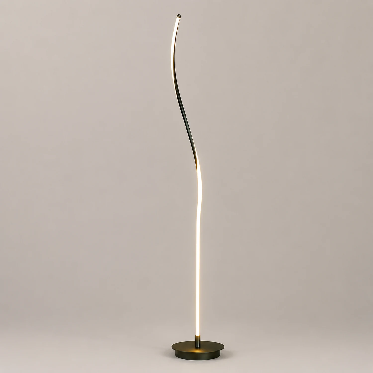 Modern Linear Metal Acrylic Floor Lamp, Black/White - Lumpaz
