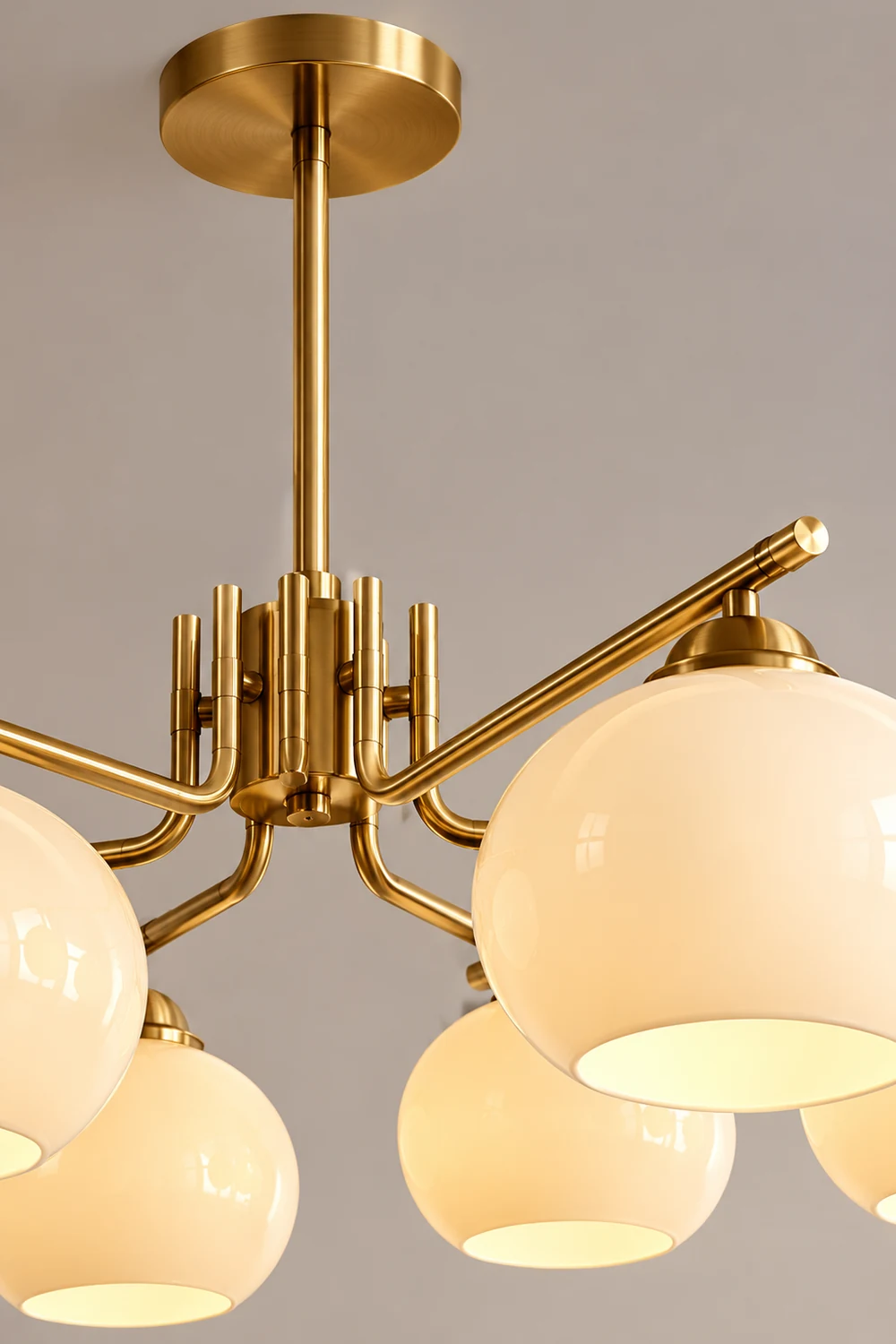 Valentina Pendant Light Semi-Circular Modern, Metal/Glass, Gold/Nickel, Dining Room - Lumpaz