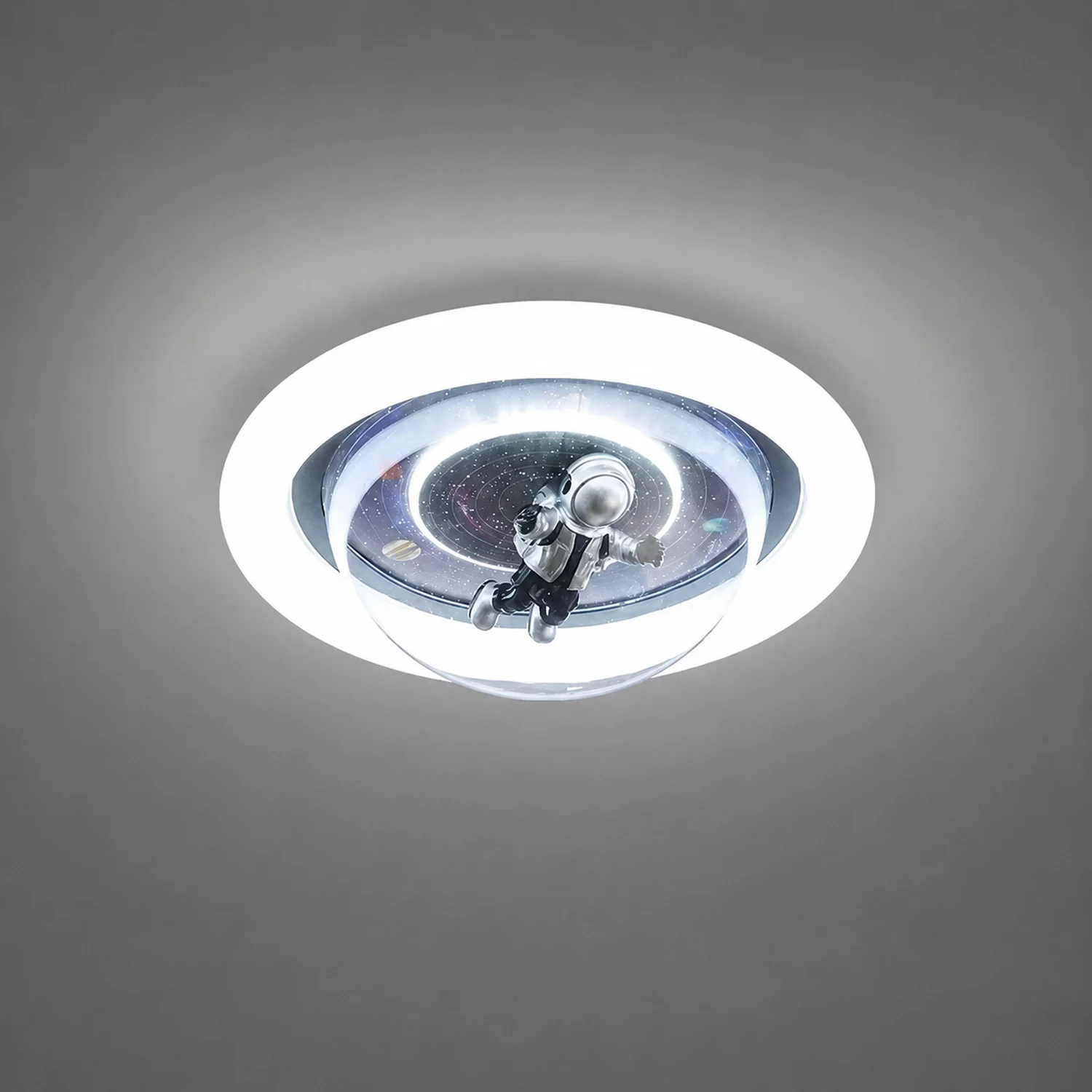 Fateh Flush Mount Ceiling Light Astronaut Modern, Metal/Acrylic, Pink/Blue, Bedroom - Lumpaz