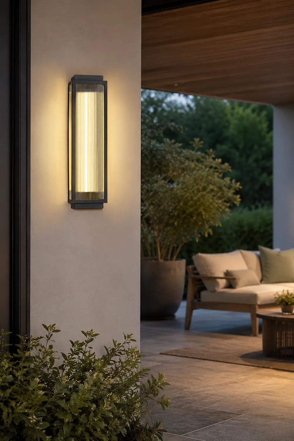 Rectangular Waterproof LED Black Modern Outdoor Wall Light - Lumpaz