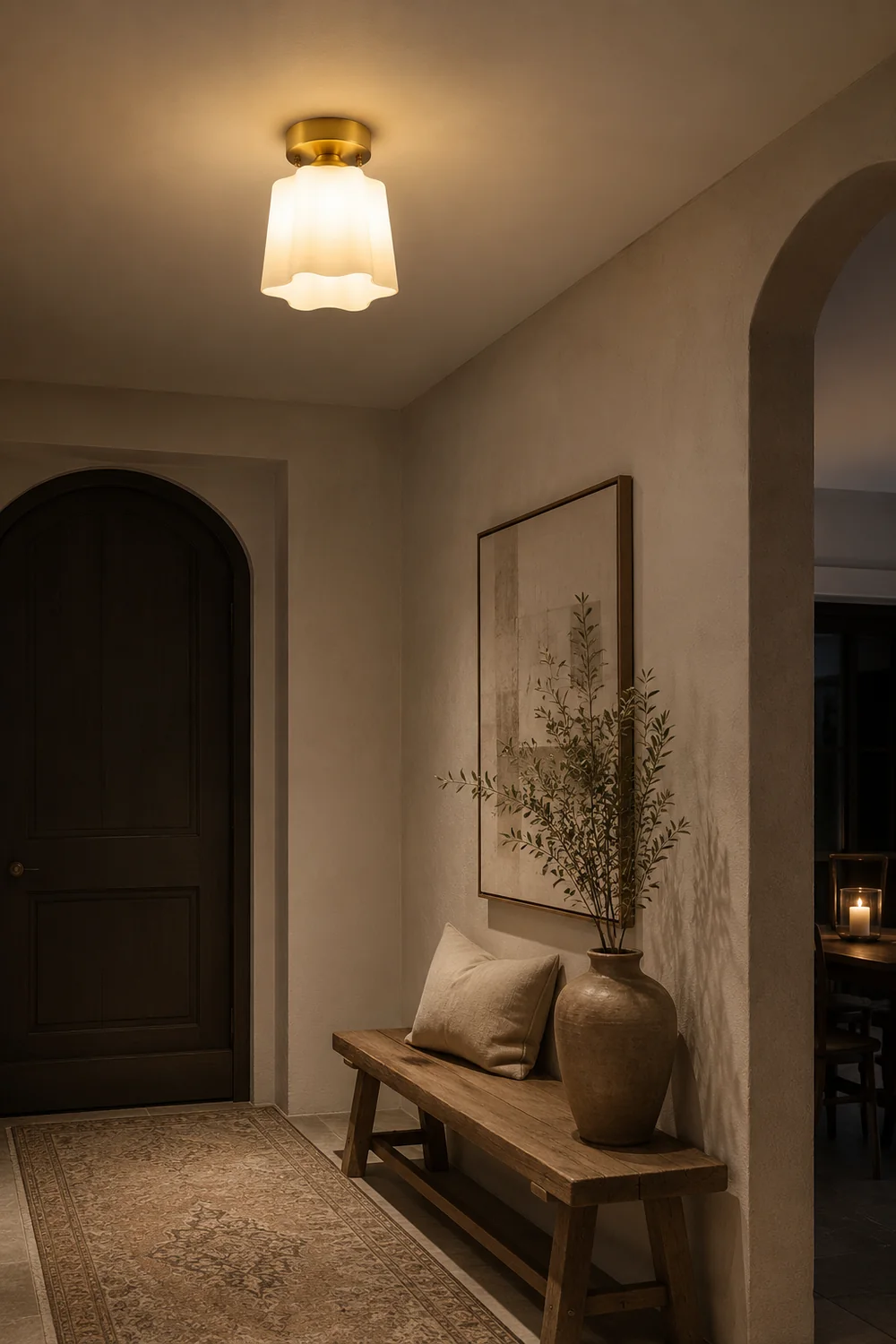 Sanna Retro Metal Flush Mount Ceiling Light Brass - Lumpaz