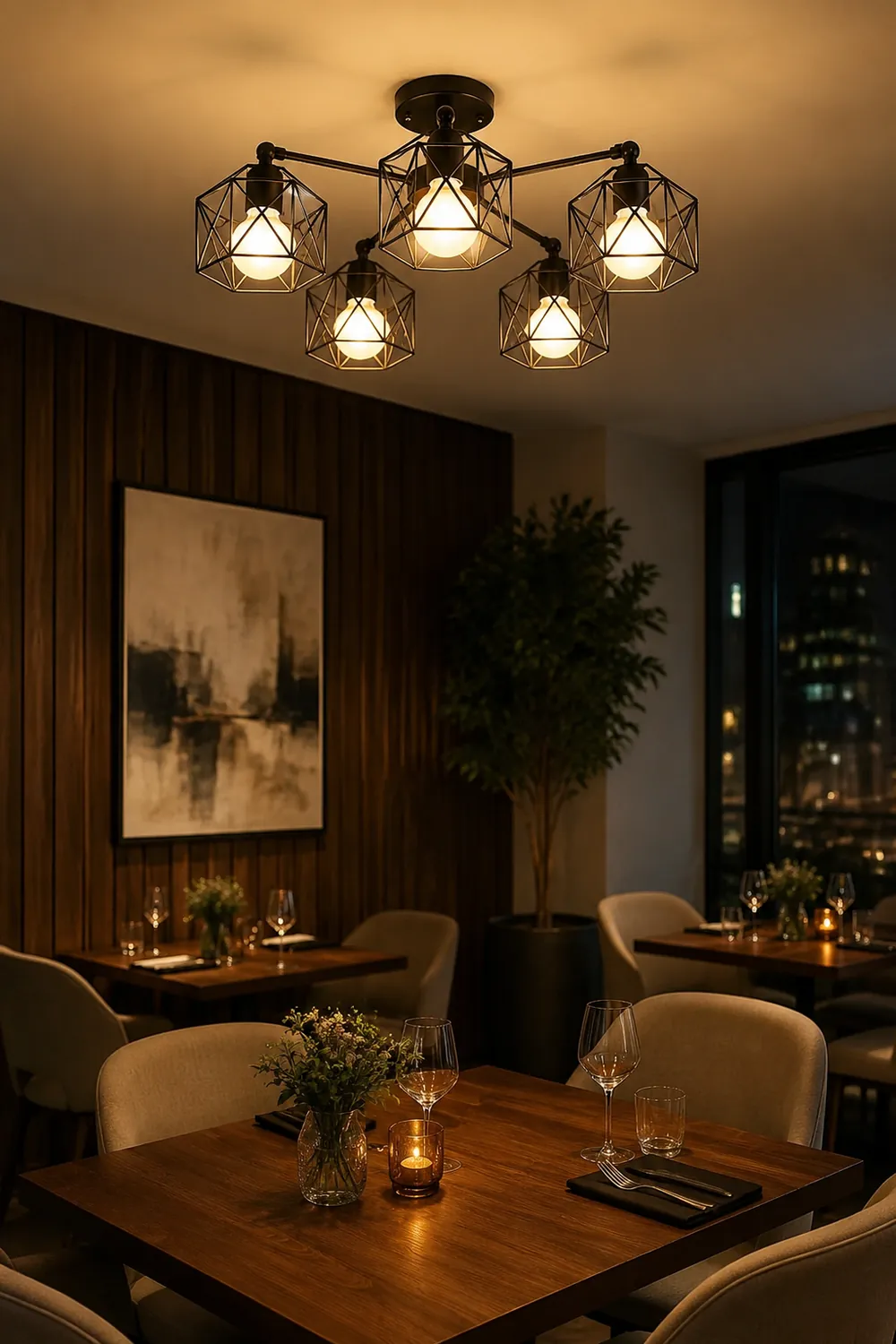 Herbert Black Semi-Flush Mount Ceiling Light - Lumpaz