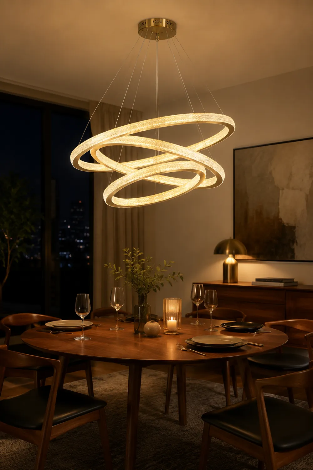 Kirsten Contemporary Gold Luxury Ring Pendant Light - Lumpaz