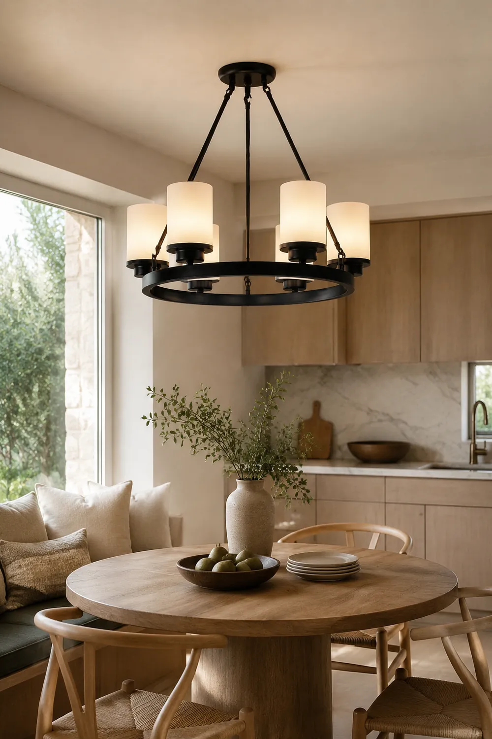 Alessio Retro Black Metal/Glass Chandelier for Living Room - Lumpaz
