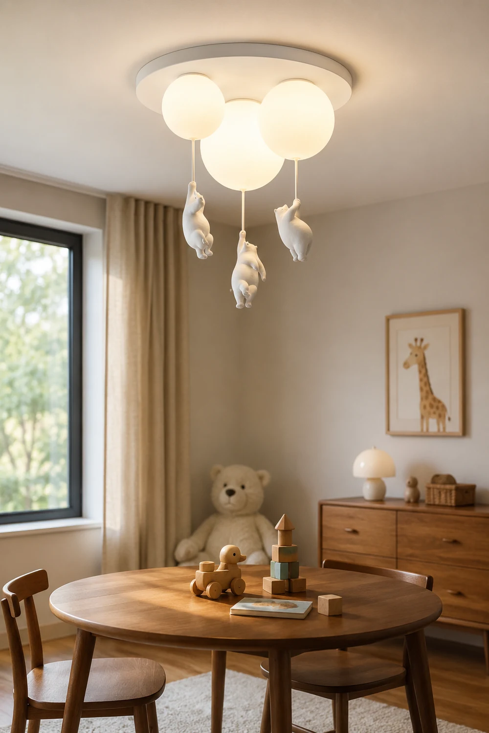 Fateh Bear Balloon LED Flush Mount Ceiling Light 3 Style White - Lumpaz