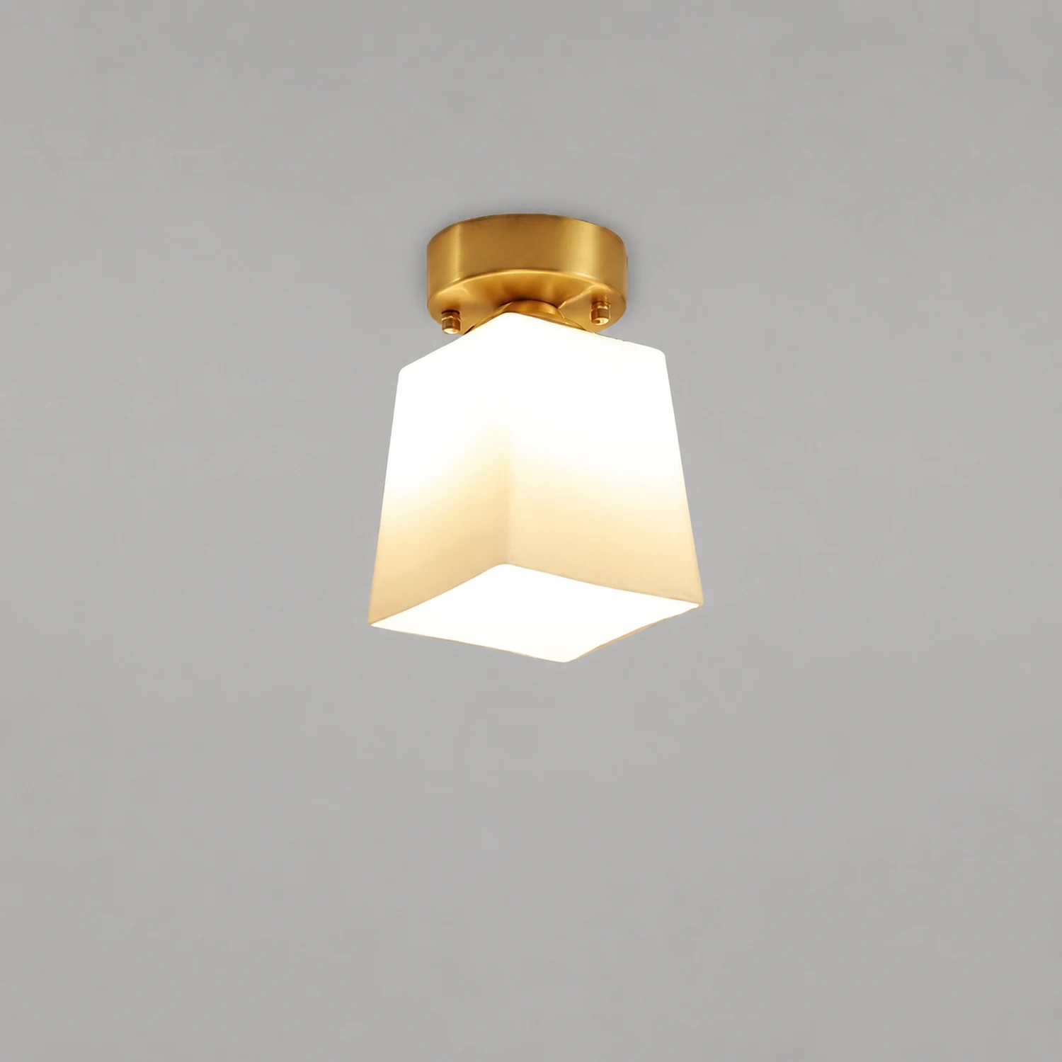 Sanna Retro Metal Flush Mount Ceiling Light Brass - Lumpaz
