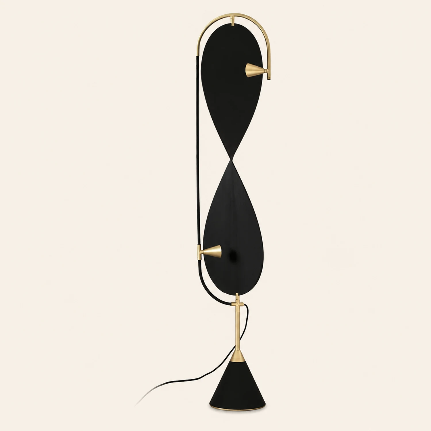 Salgado Modern Minimalist Geometric Metal Floor Lamp, Black - Lumpaz