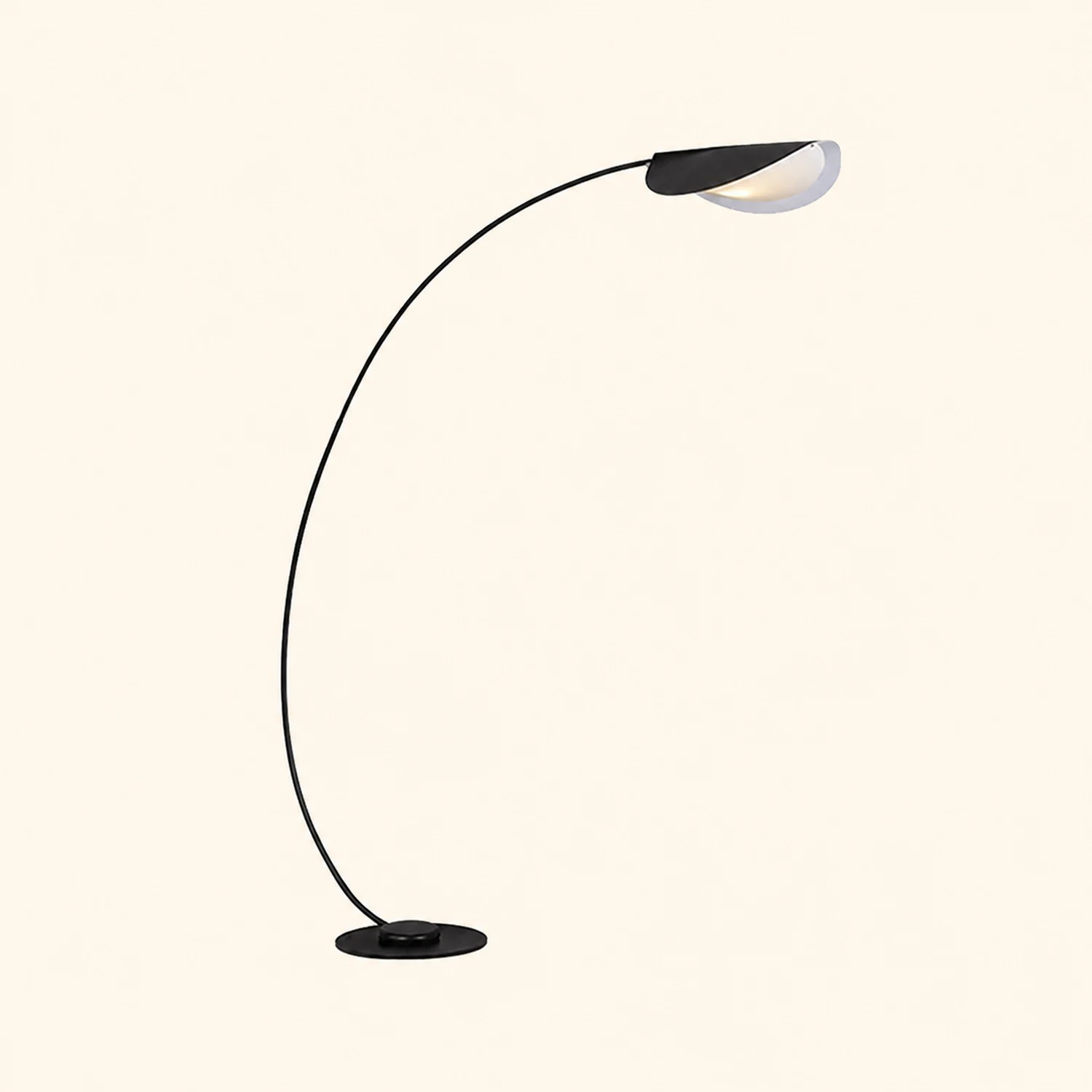 Edge Modern Arch Metal Floor Lamp, Black Bedroom/Living Room - Lumpaz