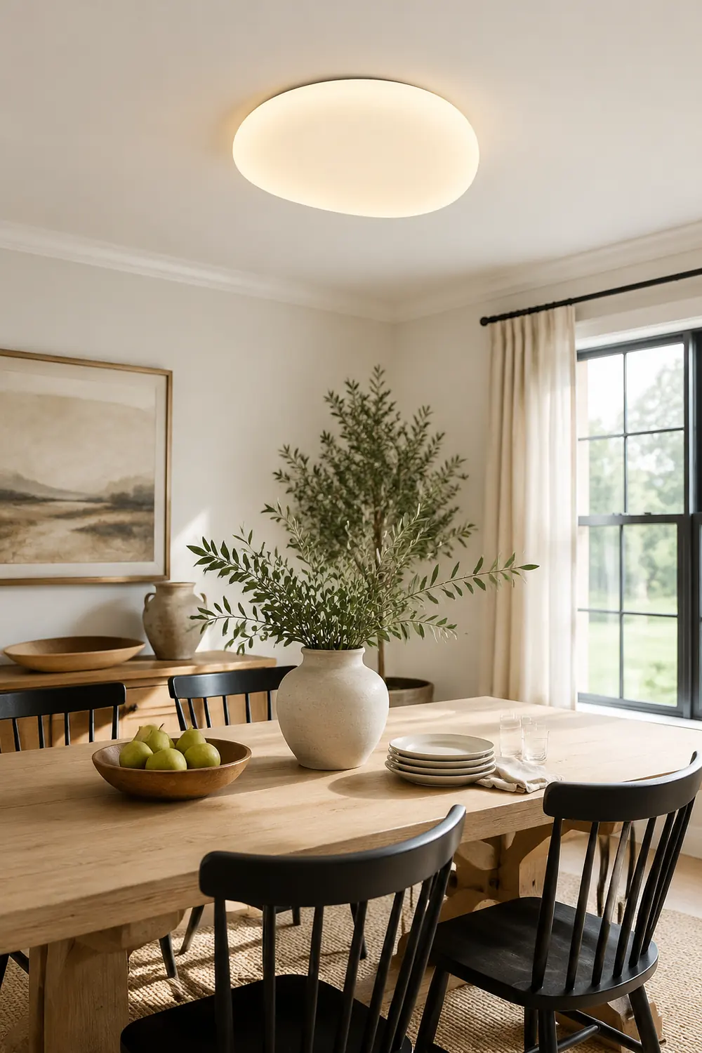 Quinn Modern Pebbles Shape Flush Mount Ceiling Light White Bedroom - Lumpaz