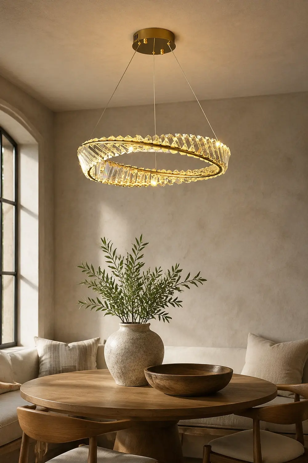 Kirsten Modern Luxury Round Metal/Glass Chandelier, Gold - Lumpaz