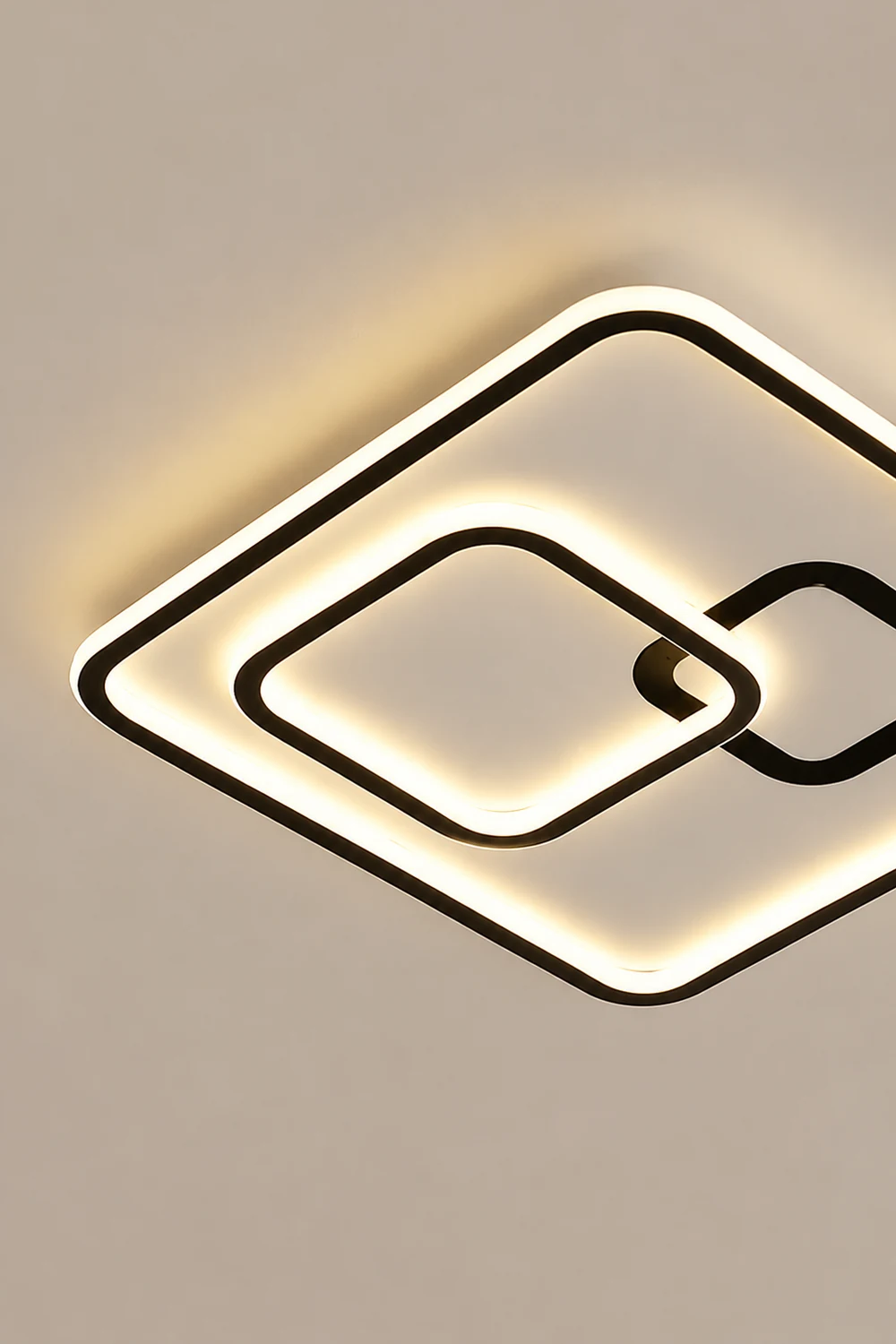 Lacey Linear Square Black Flush Mount Ceiling Light - Lumpaz