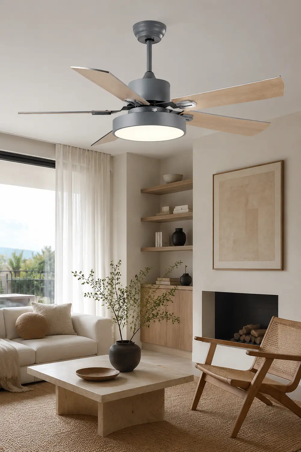 Morandi 5-Blade Ceiling Fan with Light, 4 Color - Lumpaz