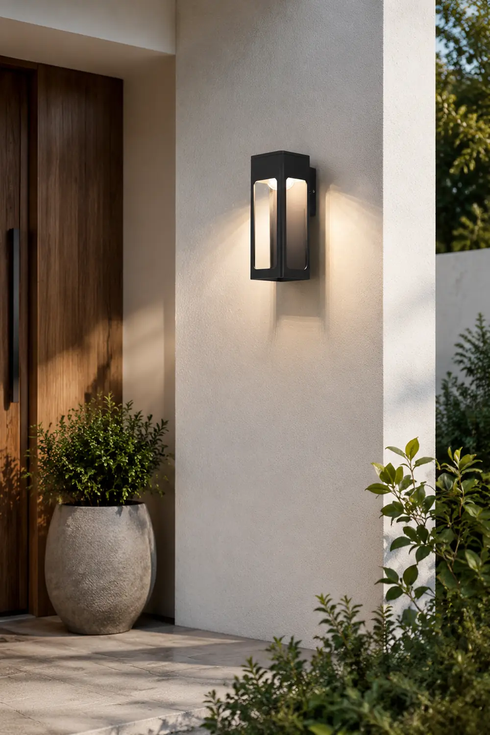 Rectangular IP65 LED Black Modern Outdoor Wall Sconce - Lumpaz