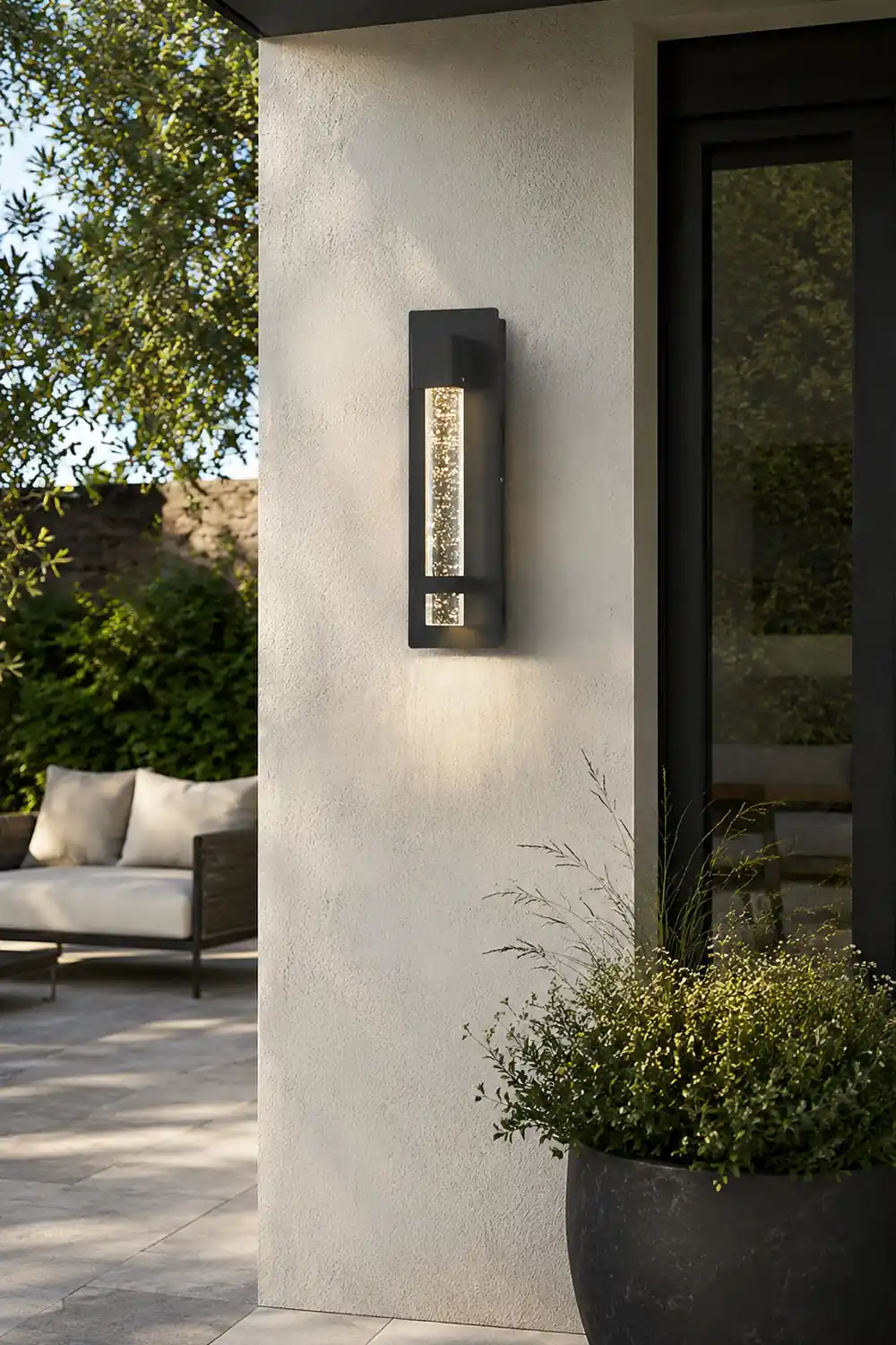 11.8 Inch Waterproof Hardwired Bubbles Glass Outdoor Wall Light - Lumpaz