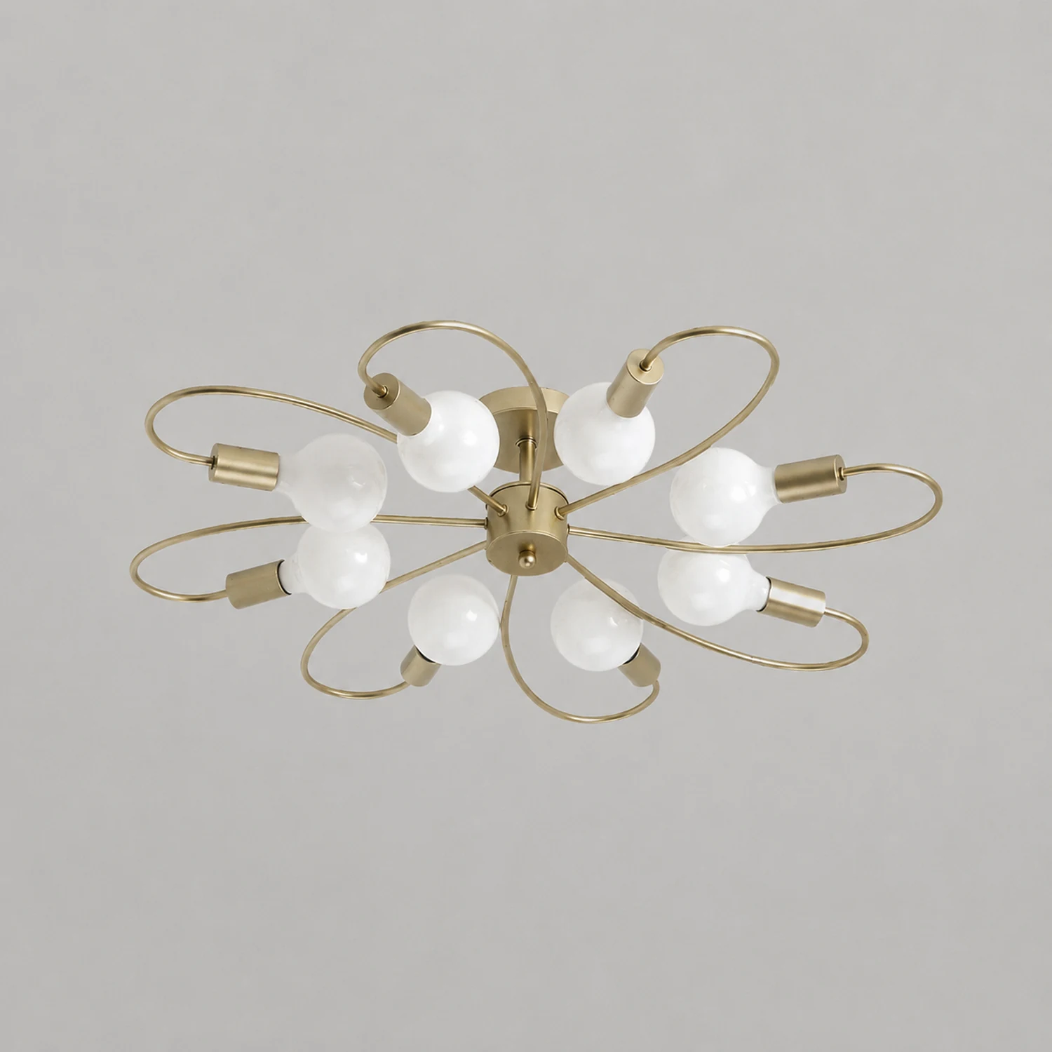 Valentina Modern Metal Flush Mount Ceiling Light, Black/Gold - Lumpaz