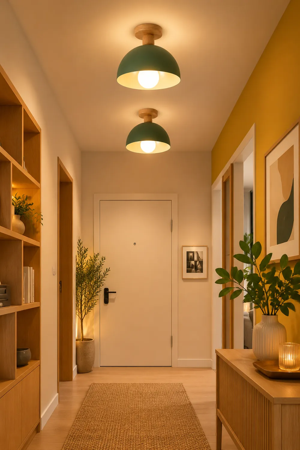 Ozawa Modern LED Ceiling Light Fixtures Wood/Metal Living Room - Lumpaz